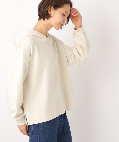 LEPSIM（レプシィム）の「【WEB限定】ルーズウラケフードパーカー　873176（パーカー・レディース・アイボリー/ミント/グレイッシュベージュ/カーキ/モカ/ブラック/オフホワイト/ブラウン/ピンク/ブルー/ライトベージュ・FREE）」の2枚目の写真