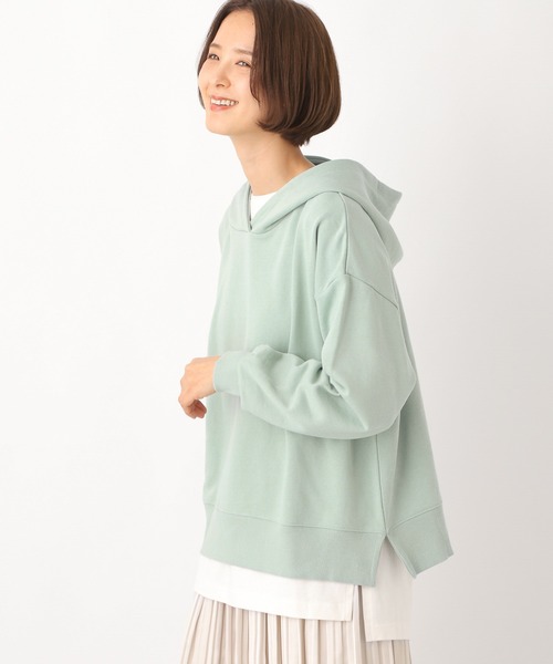 LEPSIM（レプシィム）の「【WEB限定】ルーズウラケフードパーカー　873176（パーカー・レディース・アイボリー/ミント/グレイッシュベージュ/カーキ/モカ/ブラック/オフホワイト/ブラウン/ピンク/ブルー/ライトベージュ・FREE）」の9枚目の写真