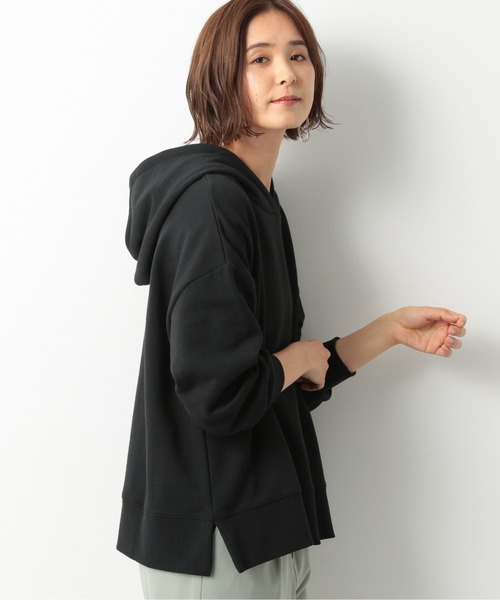 LEPSIM（レプシィム）の「【WEB限定】ルーズウラケフードパーカー　873176（パーカー・レディース・アイボリー/ミント/グレイッシュベージュ/カーキ/モカ/ブラック/オフホワイト/ブラウン/ピンク/ブルー/ライトベージュ・FREE）」の3枚目の写真