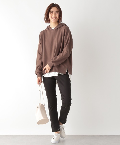 LEPSIM（レプシィム）の「【WEB限定】ルーズウラケフードパーカー　873176（パーカー・レディース・アイボリー/ミント/グレイッシュベージュ/カーキ/モカ/ブラック/オフホワイト/ブラウン/ピンク/ブルー/ライトベージュ・FREE）」の22枚目の写真