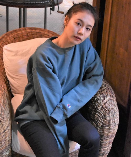 トレーナー スウェット 「CHAMPION/チャンピオン」10oz GARMENT DYED CREWNECK SWEATSHIRT (UN) レディ Champion トレーナー スウェット 「Champion/チャンピオン」（UN