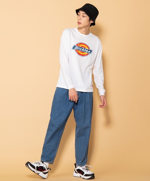 Dickies（ディッキーズ）の「∴WEGO/Dickies 別注ロゴプリントロンT（Tシャツ/カットソー・メンズ・ダークグリーン/ブラック/ホワイト・MEDIUM/LARGE）」の7枚目の写真