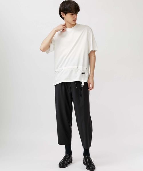 ETHOSENS（エトセンス）の「【ETHOSENS】ストリングベルトティーシャツ（Tシャツ/カットソー・メンズ・ホワイト/ブラック/サックスブルー・1/2/3）」の10枚目の写真