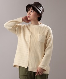 AVIREX | 【直営店限定】ファブリックコンビネーション ニットプルオーバー/ FABRIC COMBINATION KNIT PULLOVER(ニット/セーター)