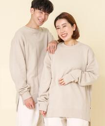 coen | 【女性にもオススメ】【WEB限定】USAコットンスウェットスリットクルーネック(ビッグシルエット/トレーナー)#(スウェット)