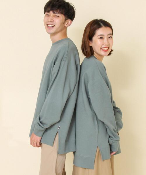 coen（コーエン）の「【WEB限定】USAコットンスウェットスリットクルーネックトレーナー#（スウェット・メンズ・ホワイト/ダークブラウン/ブラック/ライトピンク/ナチュラル/ターコイズブルー/ケリー/ダークグレー/ベージュ/ネイビー/その他1・X-LARGE/LARGE/MEDIUM/SMALL）」の9枚目の写真