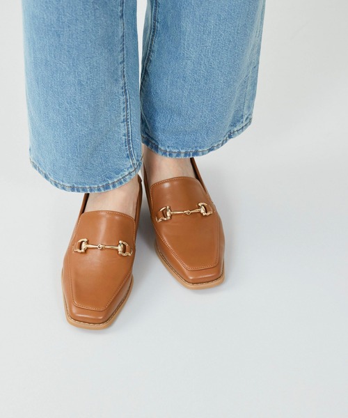 menue（メヌエ）の「スクエアトゥビットローファー（ローファー・レディース・ブラック/ブラウン系その他/アイボリー/ダークブラウン/ダークグリーン/グレイッシュベージュ/オフホワイト/キャメル・XS/M/LL/3L/S/L/SS）」の8枚目の写真