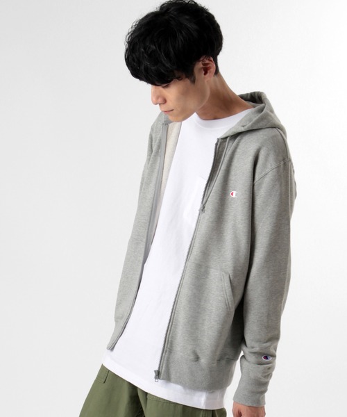 Champion(チャンピオン)の「【Champion/チャンピオン】 ロゴ刺繍 ワンポイント スウェットパーカー/ジップパーカー/フーディー(パーカー・メンズ・ネイビー/ブラック/グレー・XL/L/M)」の5枚目の写真