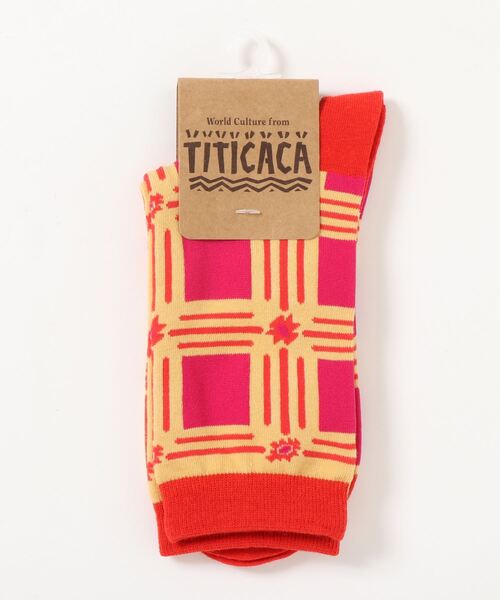 チチカカ（チチカカ）の「ナバホ＆スクエアパターンソックス 23-25cm（ソックス/靴下・レディース・ブラック/レッド/グリーン・FREE）」の7枚目の写真