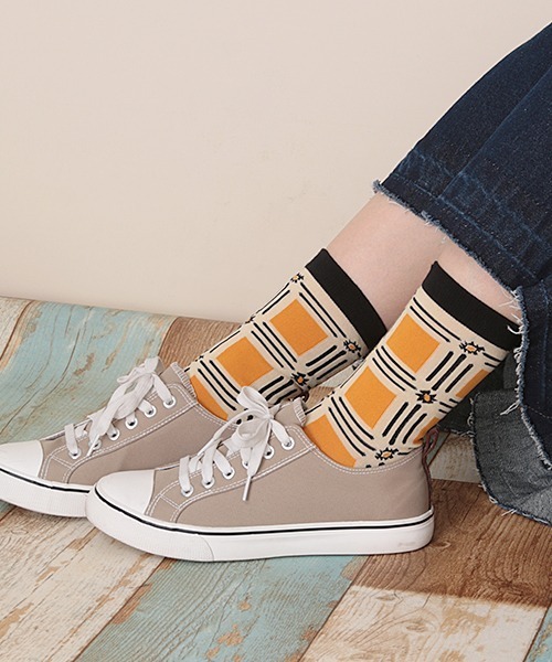 チチカカ（チチカカ）の「ナバホ＆スクエアパターンソックス 23-25cm（ソックス/靴下・レディース・ブラック/レッド/グリーン・FREE）」の14枚目の写真