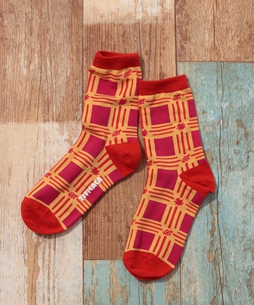 チチカカ（チチカカ）の「ナバホ＆スクエアパターンソックス 23-25cm（ソックス/靴下・レディース・ブラック/レッド/グリーン・FREE）」の16枚目の写真