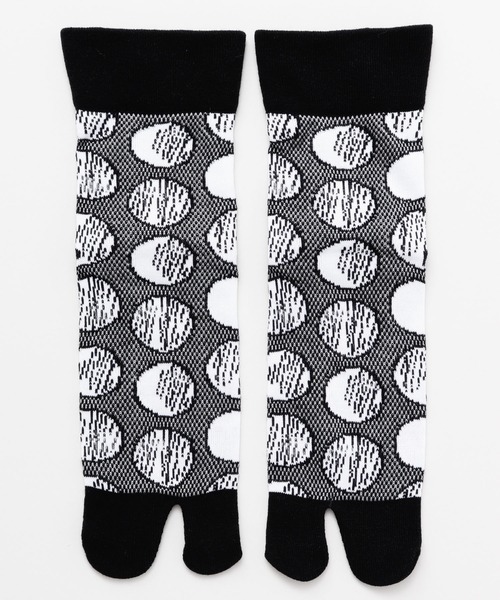 カヤ（カヤ）の「【カヤ】涼しさ、さらり 鹿の子編み足袋型くつ下23～25cm 水玉模様（ソックス/靴下・レディース・ブルー/ブラック/ネイビー・FREE）」の2枚目の写真