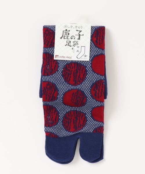 カヤ（カヤ）の「【カヤ】涼しさ、さらり 鹿の子編み足袋型くつ下23～25cm 水玉模様（ソックス/靴下・レディース・ブルー/ブラック/ネイビー・FREE）」の4枚目の写真