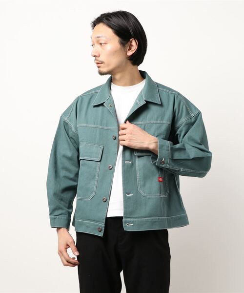 Dickies ディッキーズ ｂｉｇポケットジャケット ワークテイスト 配色ステッチ ワンポイントブランド ロゴ その他アウター Dickies ディッキーズ のファッション通販 Zozotown