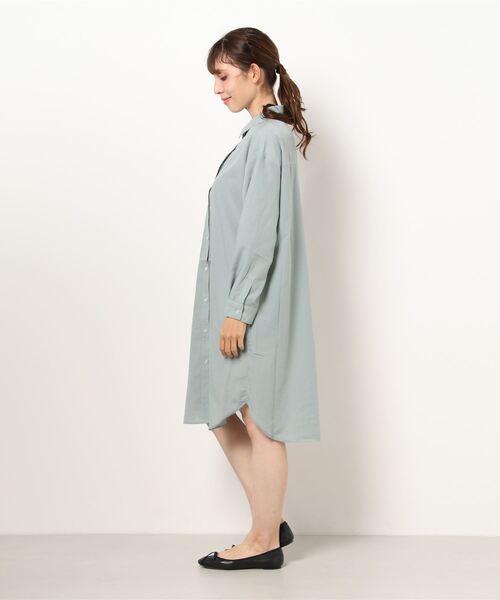 Honeys(ハニーズ)の「シャツワンピース(シャツワンピース・レディース・ネイビー/ベージュ/グリーン/ピンク・L/M/LL)」の15枚目の写真