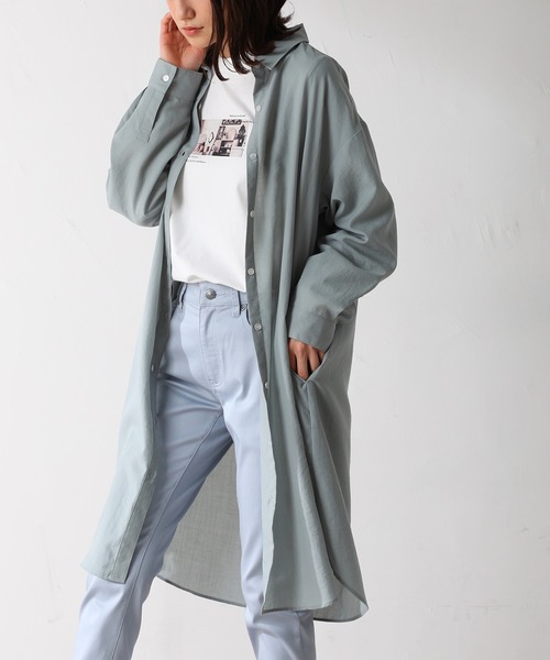 Honeys(ハニーズ)の「シャツワンピース(シャツワンピース・レディース・ネイビー/ベージュ/グリーン/ピンク・L/M/LL)」の3枚目の写真