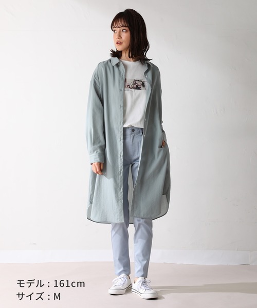 Honeys(ハニーズ)の「シャツワンピース(シャツワンピース・レディース・ネイビー/ベージュ/グリーン/ピンク・L/M/LL)」の5枚目の写真