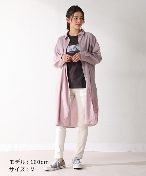 Honeys(ハニーズ)の「シャツワンピース(シャツワンピース・レディース・ネイビー/ベージュ/グリーン/ピンク・L/M/LL)」の8枚目の写真