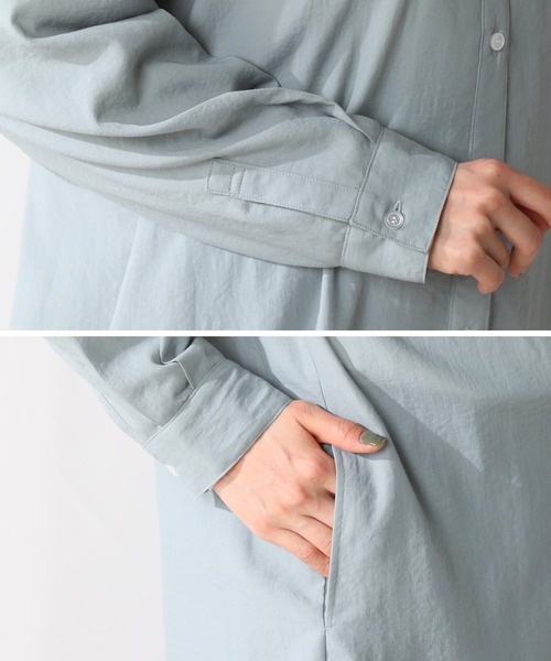 Honeys(ハニーズ)の「シャツワンピース(シャツワンピース・レディース・ネイビー/ベージュ/グリーン/ピンク・L/M/LL)」の13枚目の写真