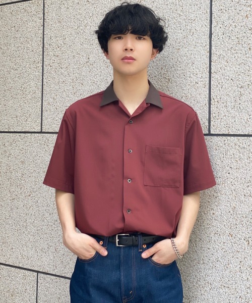 CIAOPANIC（チャオパニック）の「TRストレッチツイル襟切り替え