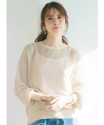 IEDIT ドロップショルダーのシアーニットセット