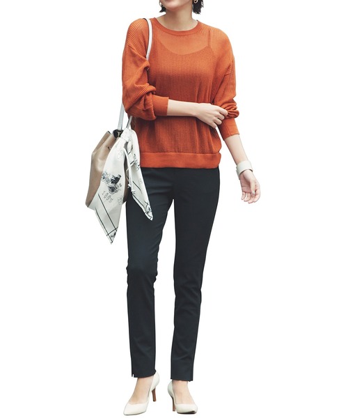 IEDIT（イディット）の「ＩＥＤＩＴ　ドロップショルダーのシアーニットセット（ニット/セーター・レディース・ブラウン系その他/ブラック/グリーン系その他/アイボリー・MEDIUM/XX-LARGE/LARGE/X-LARGE/XXX-LARGE/SMALL）」の16枚目の写真