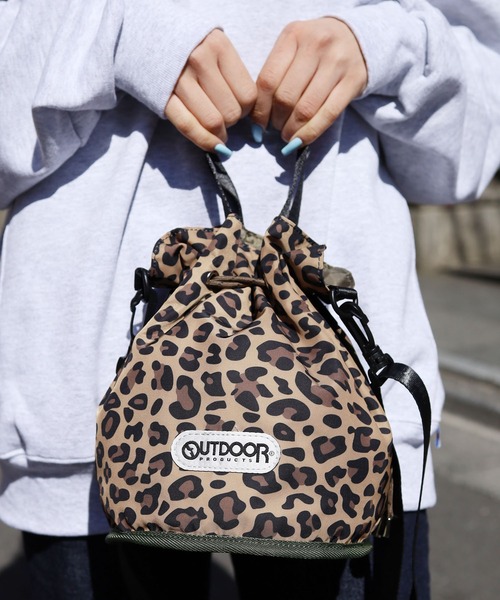 OUTDOOR PRODUCTS（アウトドアプロダクツ）の「OUTDOOR PRODUCTS/アウトドアプロダクツ MIRAMAR BAG バック 巾着バック ショルダーバック ミニ（ショルダーバッグ・メンズ・アイボリー/ブラック/レオパード・FREE）」の8枚目の写真