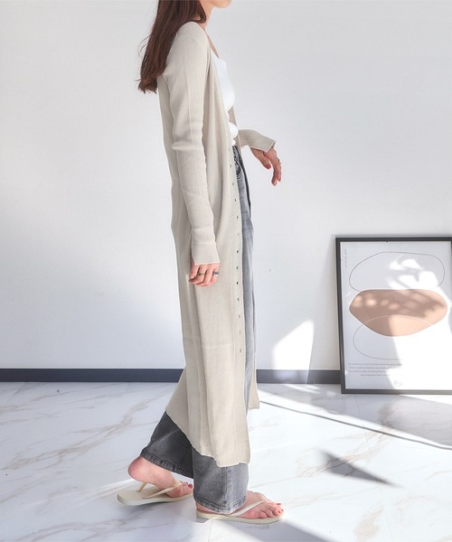 KOBE LETTUCE(コウベレタス)の「2タイプシアーリブニットカーディガン(カーディガン/ボレロ・レディース・ホワイト系その他/ブルー系その他/ベージュ/ミント/グレー/ライトブルー/ベージュ系その他/ホワイト系その他2/グリーン系その他/グレー系その他・1/2)」の15枚目の写真