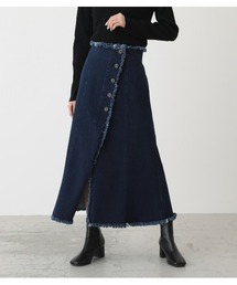 ASYMMETRY BUTTON SLIT SKIRT/アシメトリーボタンスリットスカート