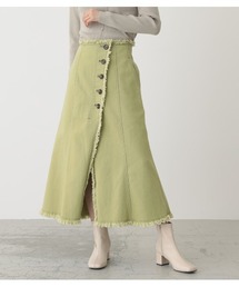 AZUL by moussy | ASYMMETRY BUTTON SLIT SKIRT/アシメトリーボタンスリットスカート(スカート)