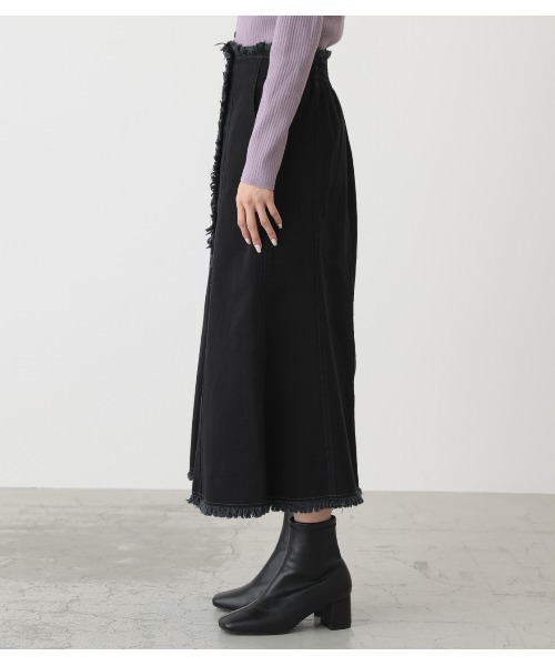 ASYMMETRY BUTTON SLIT SKIRT/アシメトリーボタンスリットスカート