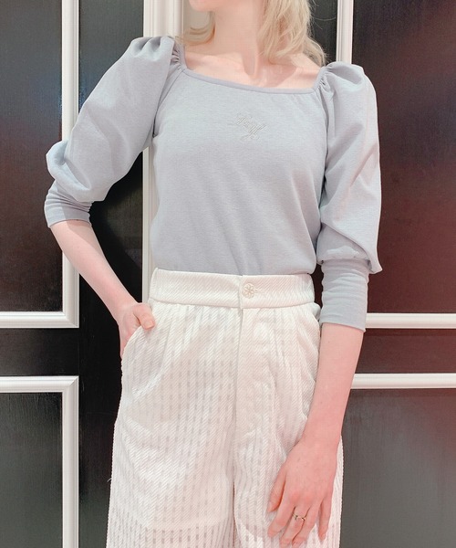 lilLilly(リルリリー)の「バックオープンパワショルトップス(Tシャツ/カットソー・レディース・ホワイト/ブラック/ブルー/ピンク・FREE)」の16枚目の写真