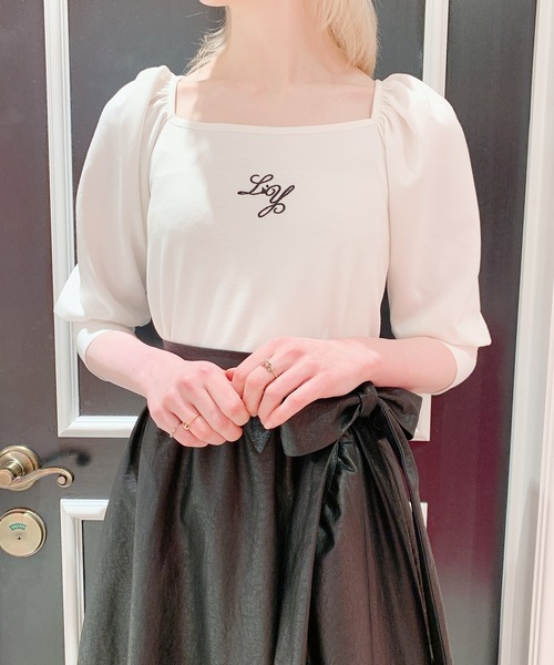 lilLilly(リルリリー)の「バックオープンパワショルトップス(Tシャツ/カットソー・レディース・ホワイト/ブラック/ブルー/ピンク・FREE)」の13枚目の写真