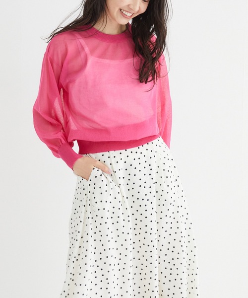 Rewde(ルゥデ)の「【雑誌掲載】シアーニットプルオーバー(1R14-03180)(ニット/セーター・レディース・ブラック/ピンク/ブルー・M)」の3枚目の写真