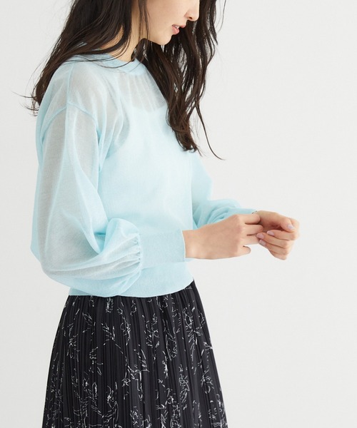 Rewde(ルゥデ)の「【雑誌掲載】シアーニットプルオーバー(1R14-03180)(ニット/セーター・レディース・ブラック/ピンク/ブルー・M)」の2枚目の写真