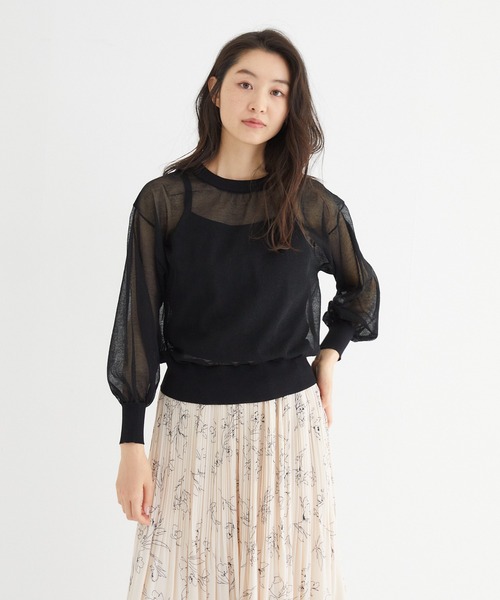 Rewde(ルゥデ)の「【雑誌掲載】シアーニットプルオーバー(1R14-03180)(ニット/セーター・レディース・ブラック/ピンク/ブルー・M)」の8枚目の写真