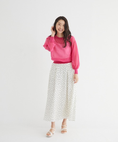 Rewde(ルゥデ)の「【雑誌掲載】シアーニットプルオーバー(1R14-03180)(ニット/セーター・レディース・ブラック/ピンク/ブルー・M)」の9枚目の写真