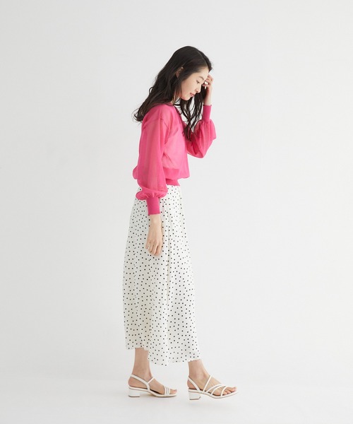 Rewde(ルゥデ)の「【雑誌掲載】シアーニットプルオーバー(1R14-03180)(ニット/セーター・レディース・ブラック/ピンク/ブルー・M)」の22枚目の写真