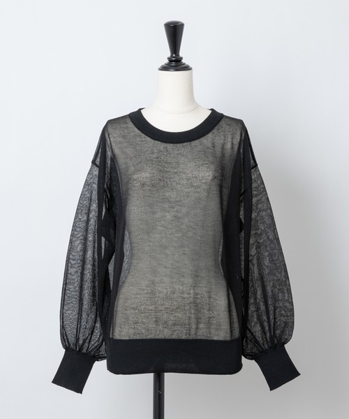 Rewde(ルゥデ)の「【雑誌掲載】シアーニットプルオーバー(1R14-03180)(ニット/セーター・レディース・ブラック/ピンク/ブルー・M)」の17枚目の写真