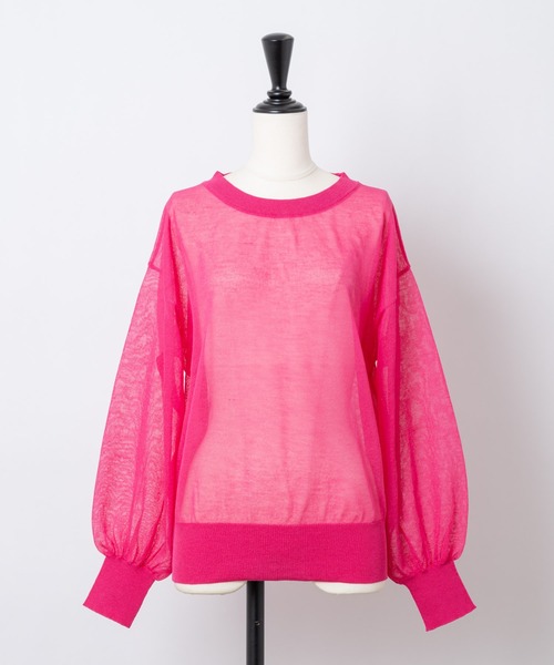 Rewde(ルゥデ)の「【雑誌掲載】シアーニットプルオーバー(1R14-03180)(ニット/セーター・レディース・ブラック/ピンク/ブルー・M)」の11枚目の写真