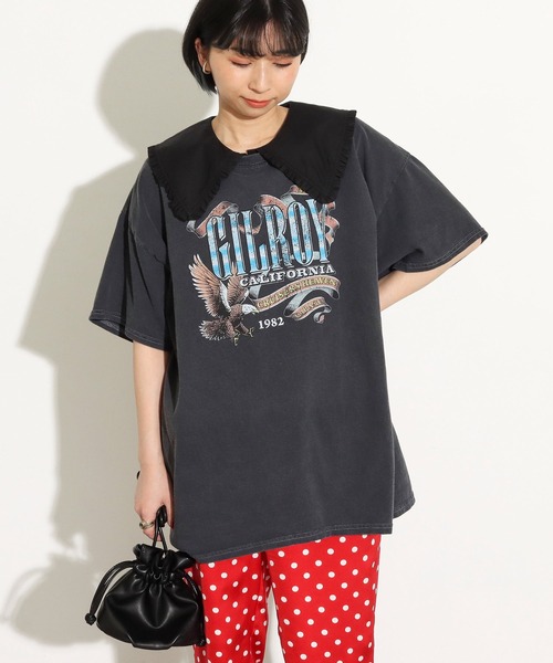 Factor=（ファクターイコール）の「つけ襟風ビックカラーノースリーブカットソー（付け襟・レディース・ホワイト系1/ホワイト系2/ブラック系1/ブラック系2・FREE）」の14枚目の写真