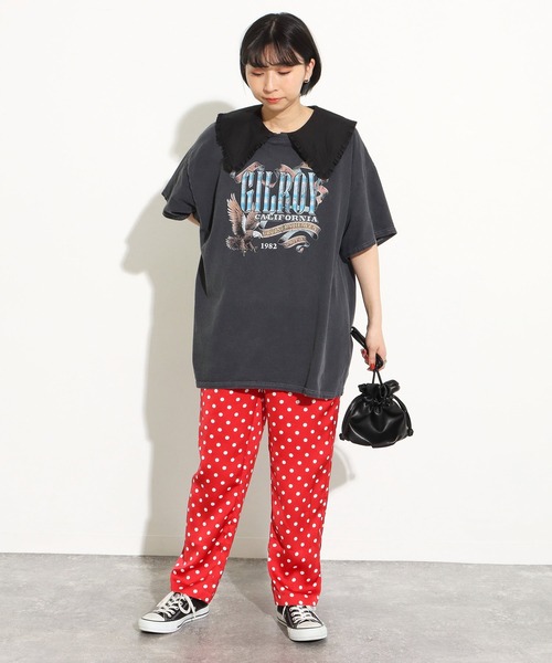 Factor=（ファクターイコール）の「つけ襟風ビックカラーノースリーブカットソー（付け襟・レディース・ホワイト系1/ホワイト系2/ブラック系1/ブラック系2・FREE）」の11枚目の写真