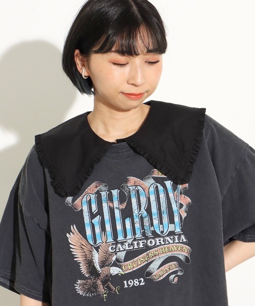 Factor=（ファクターイコール）の「つけ襟風ビックカラーノースリーブカットソー（付け襟・レディース・ホワイト系1/ホワイト系2/ブラック系1/ブラック系2・FREE）」の13枚目の写真