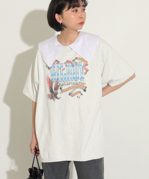 Factor=（ファクターイコール）の「つけ襟風ビックカラーノースリーブカットソー（付け襟・レディース・ホワイト系1/ホワイト系2/ブラック系1/ブラック系2・FREE）」の17枚目の写真