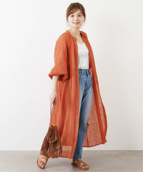 JOURNAL STANDARD（ジャーナルスタンダード）の「コットン麻ヨウリュウワンピース◆（ワンピース・レディース・ブラック/オレンジ・FREE）」の16枚目の写真