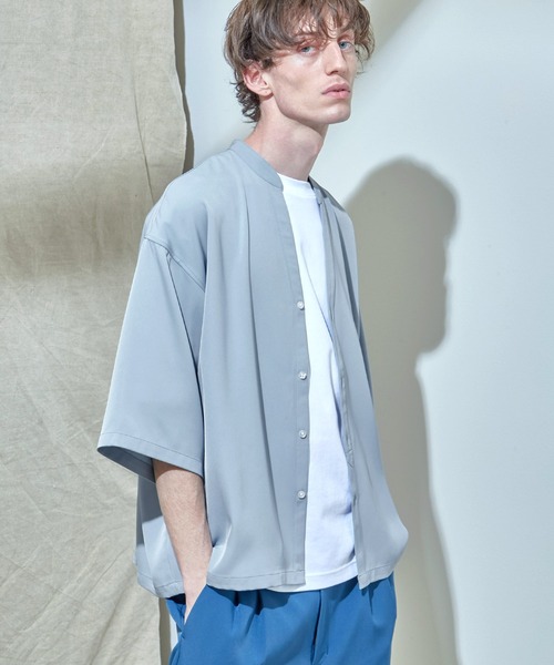 EMMA CLOTHES(エマクローズ)の「トロミオーバーサイズドルマン VネックスキッパーS/Sシャツ フハクカーディガン EMMA CLOTHES(カーディガン/ボレロ・メンズ・ネイビー/ブラック/グリーン系その他/ライトグレー/ブルー系その他/ベージュ・M/L)」の6枚目の写真