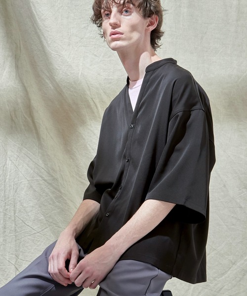 EMMA CLOTHES(エマクローズ)の「トロミオーバーサイズドルマン VネックスキッパーS/Sシャツ フハクカーディガン EMMA CLOTHES(カーディガン/ボレロ・メンズ・ネイビー/ブラック/グリーン系その他/ライトグレー/ブルー系その他/ベージュ・M/L)」の16枚目の写真