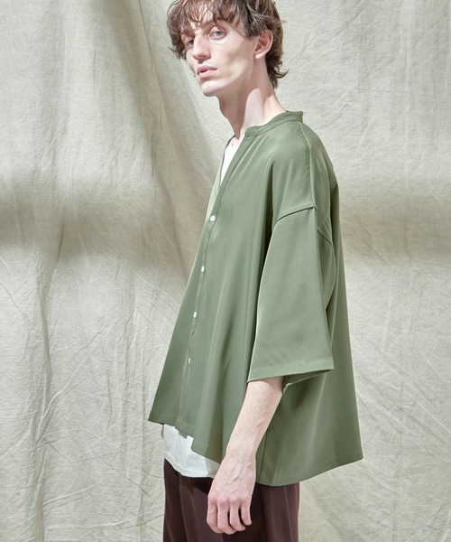 EMMA CLOTHES(エマクローズ)の「トロミオーバーサイズドルマン VネックスキッパーS/Sシャツ フハクカーディガン EMMA CLOTHES(カーディガン/ボレロ・メンズ・ネイビー/ブラック/グリーン系その他/ライトグレー/ブルー系その他/ベージュ・M/L)」の11枚目の写真