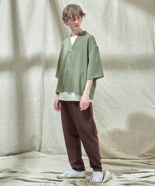 EMMA CLOTHES(エマクローズ)の「トロミオーバーサイズドルマン VネックスキッパーS/Sシャツ フハクカーディガン EMMA CLOTHES(カーディガン/ボレロ・メンズ・ネイビー/ブラック/グリーン系その他/ライトグレー/ブルー系その他/ベージュ・M/L)」の12枚目の写真