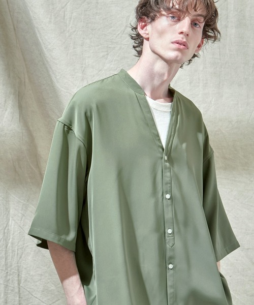 EMMA CLOTHES(エマクローズ)の「トロミオーバーサイズドルマン VネックスキッパーS/Sシャツ フハクカーディガン EMMA CLOTHES(カーディガン/ボレロ・メンズ・ネイビー/ブラック/グリーン系その他/ライトグレー/ブルー系その他/ベージュ・M/L)」の15枚目の写真